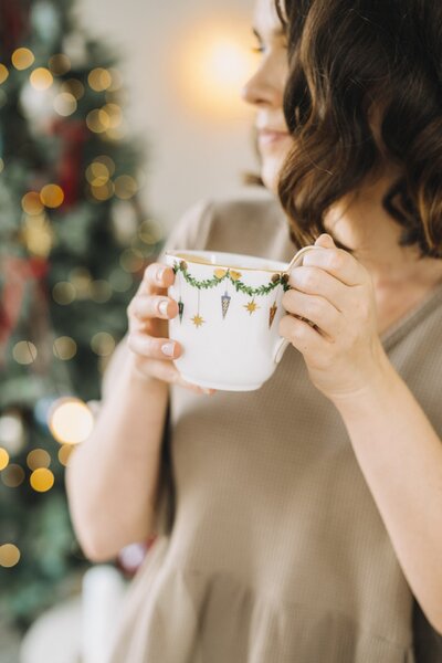 Vánoční porcelánový hrnek Star Fluted Christmas 330 ml