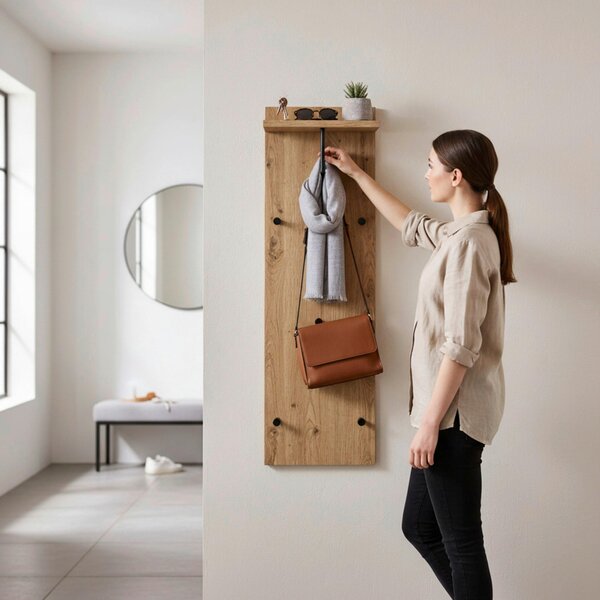 ŠATNÍ PANEL, černá, barvy dubu, 30/100/20 cm - Šatní panely, Online Only