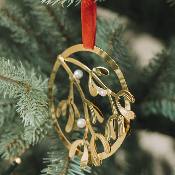 Pozlacená vánoční ozdoba Mistletoe