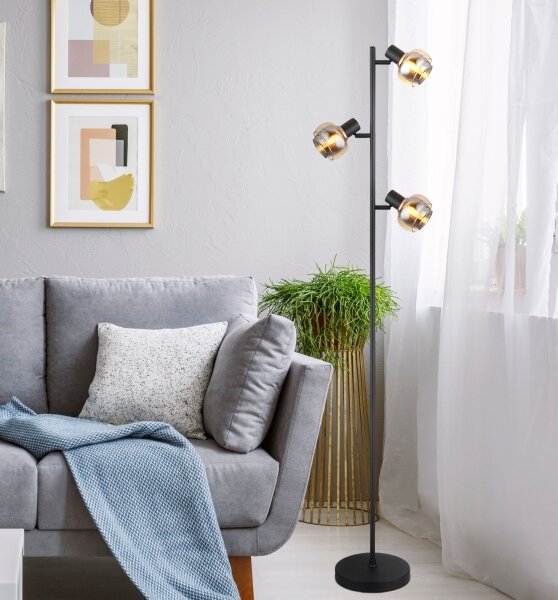 Globo 54309SB - Stojací lampa TOKKI 3xE14/40W/230V černá