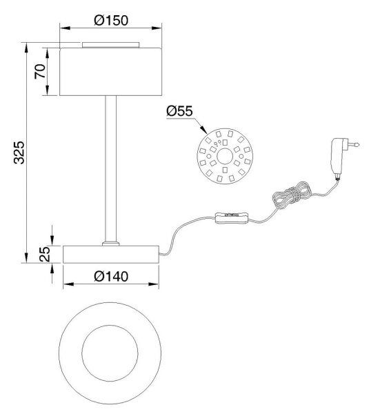 Globo 16024T - LED Stolní lampa BELINDA LED/6W/230V