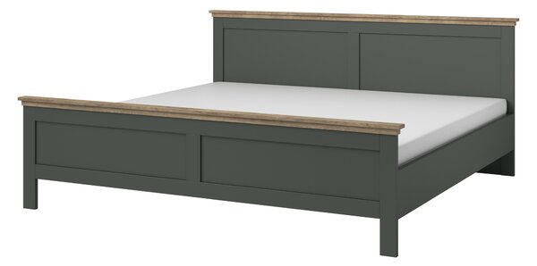 Manželská postel 140 cm Elvina S ZJU30 (zelená + dub lefkas tmavý)