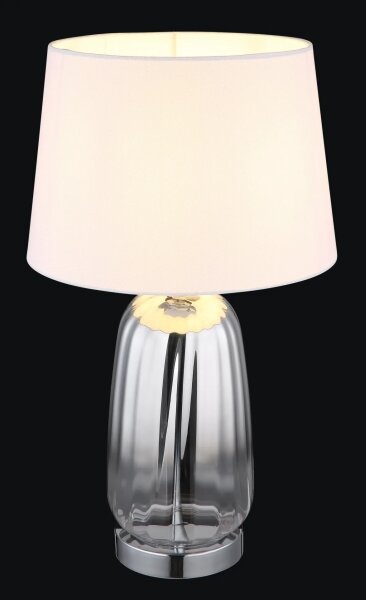 Globo 24142W - Stolní lampa CLASSY 1xE27/40W/230V bílá/stříbrná