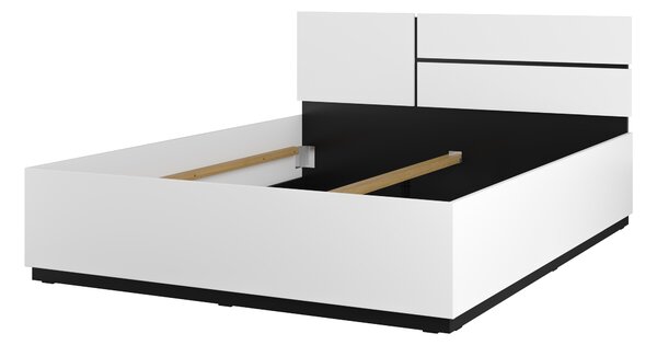 Manželská postel 160 cm Crossroad S31 (bílá + černá)