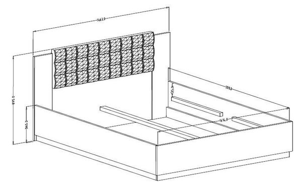 Manželská postel 140 cm Signat Typ30 (dub flagstaff + černá matná)