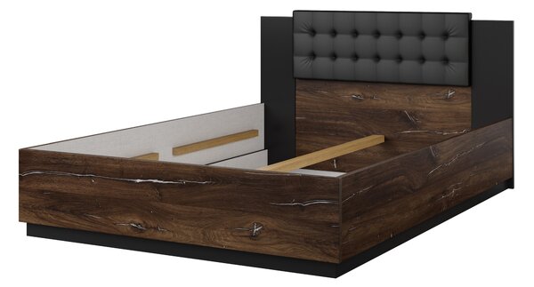 Manželská postel 140 cm Signat Typ30 (dub flagstaff + černá matná)
