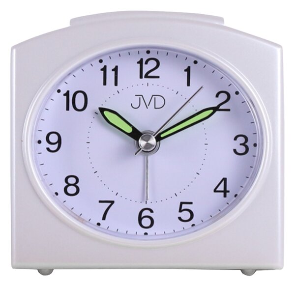JVD Ručkový netikajicí tichý bílý budík JVD SRP8603.3