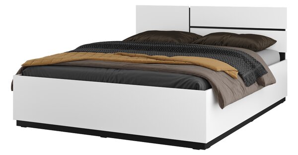 Manželská postel 160 cm Crossroad S31 (bílá + černá)