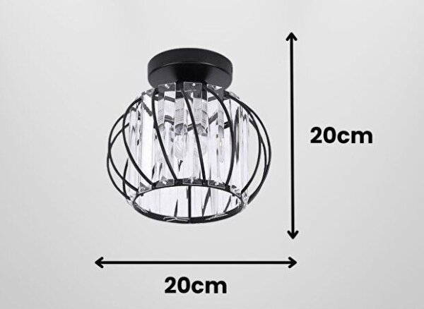Stropní svítidlo BELLA 1xE27/40W/230V pr. 20 cm černá