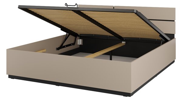Manželská postel 180 cm Crossroad S52 (congo + černá) (s plynovým zvedákem)