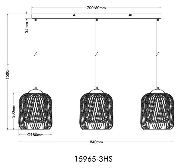 ZÁVĚSNÉ SVÍTIDLO, 84/18/150 cm Globo - Online Only svítidla, Online Only