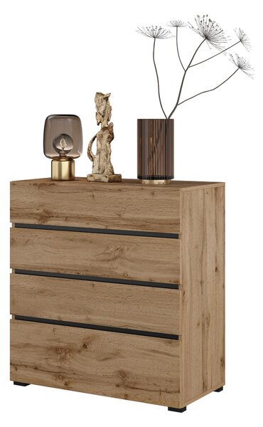 Komoda Crossroad S28 (dub wotan + černá). Akce -18%