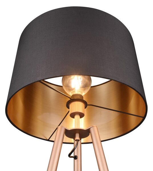 Hnědá stojací lampa s poličkou (výška 152 cm) Colette – Reality