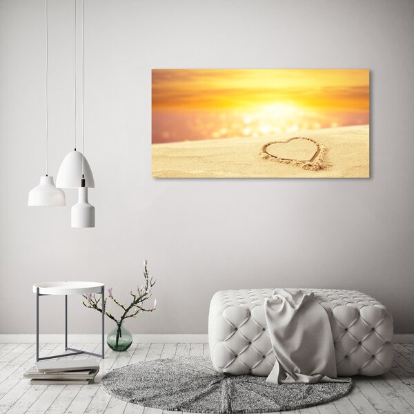 Foto obraz canvas Srdce v písku oc-112809323