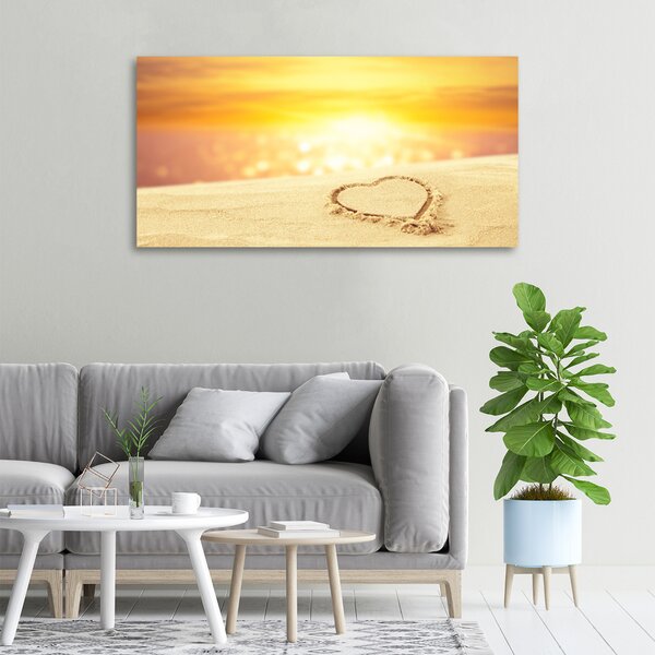 Foto obraz canvas Srdce v písku oc-112809323