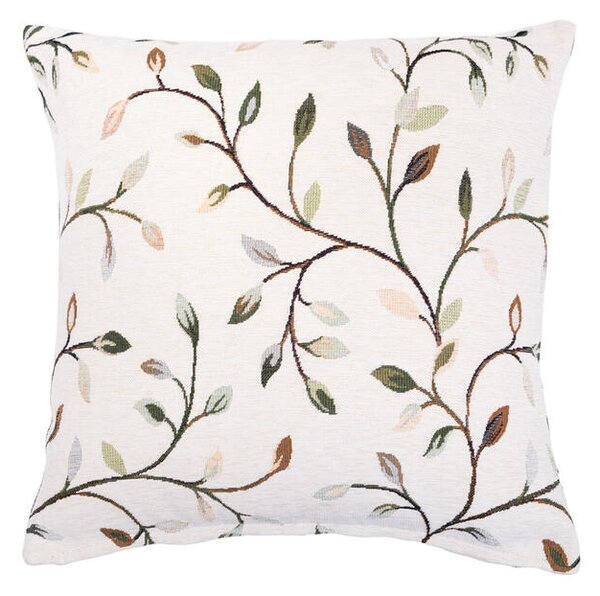 Povlak SOFAS multi leaves bílokhaki 45 x 45 cm