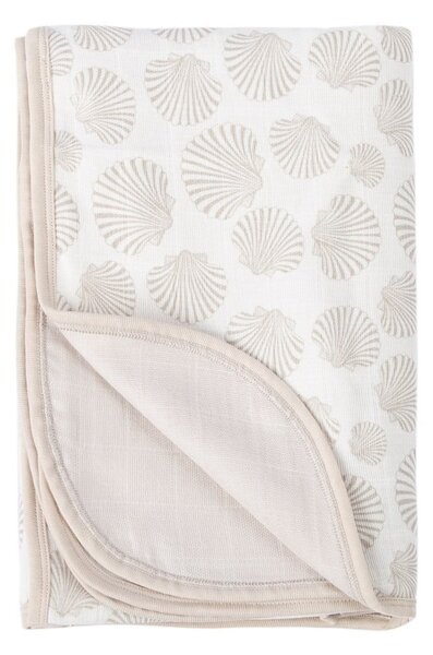 Béžová bavlněná dětská deka 120x120 cm Seashell – Mijolnir