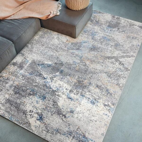 Makro Abra Moderní kusový koberec PORTLAND G500B bílý modrý Rozměr: 200x300 cm