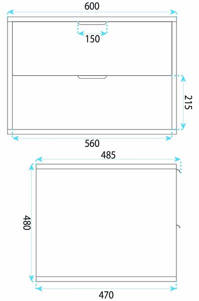 Rea Mono skříňka 60x47x48 cm pod umyvadlo závěsná dub REA-M0408