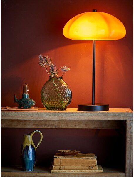 Okrově žlutá stolní lampa se skleněným stínidlem (výška 46,5 cm) Kinoko – Bloomingville