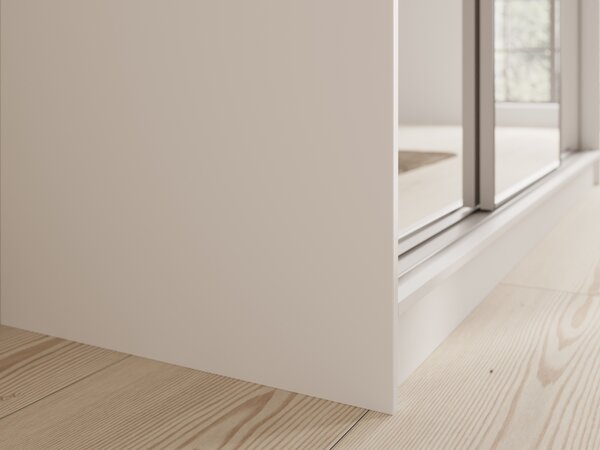 Zrcadlová šatní skříň 200 cm HEZE - bílá