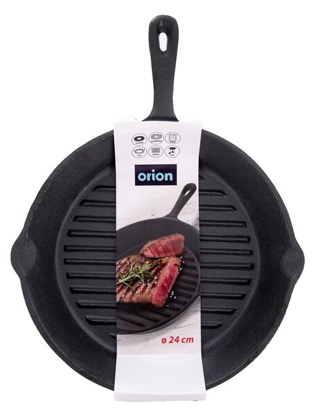 Grilovací litinová pánev ø 24 cm Litina – Orion
