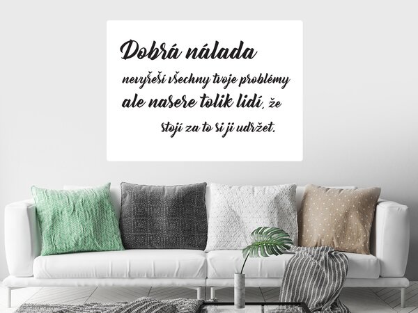 Dobrá nálada vtipná samolepka na zeď šíře 45 cm