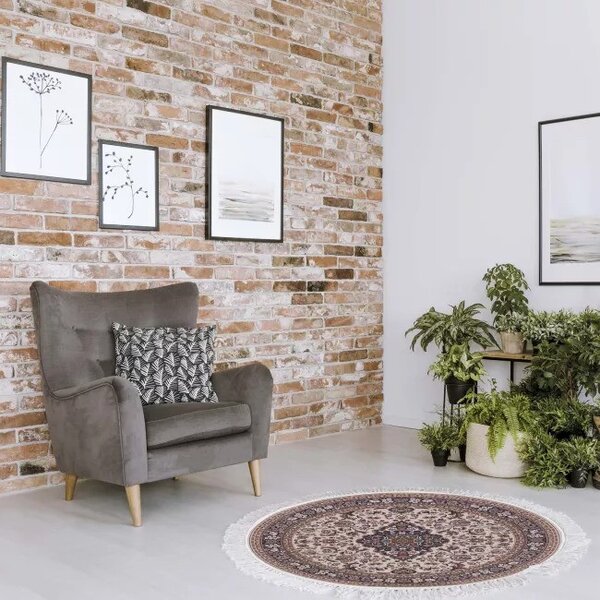 Makro Abra Kulatý koberec CHENILLE PRINTED JZ-275 Klasický hnědý Rozměr: průměr 160 cm