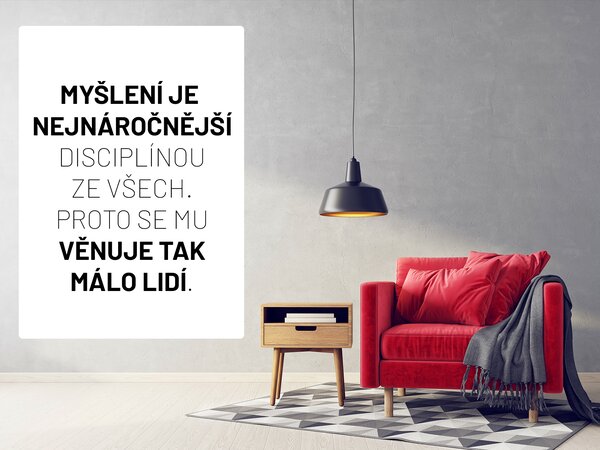 Myšlení motivační samolepka na zeď výška 45 cm