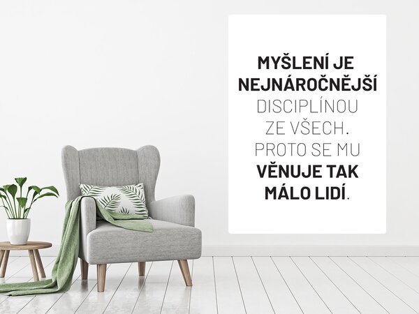 Myšlení motivační samolepka na zeď výška 45 cm