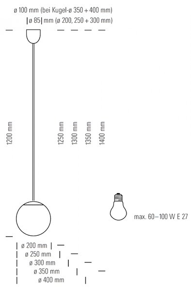 Tecnolumen designová závěsná svítidla HL 99 (průměr 30 cm)