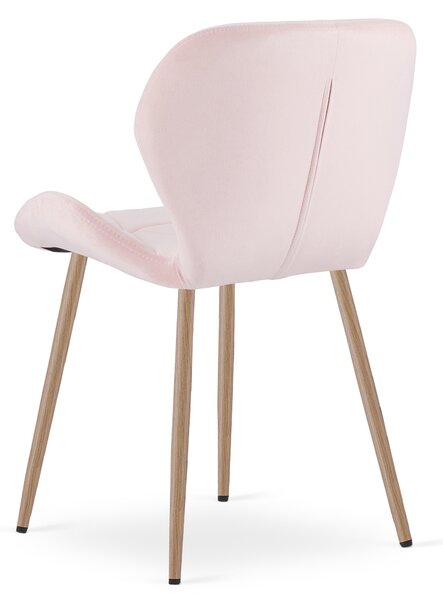 Jídelní židle MANGO VELVET, světle růžová