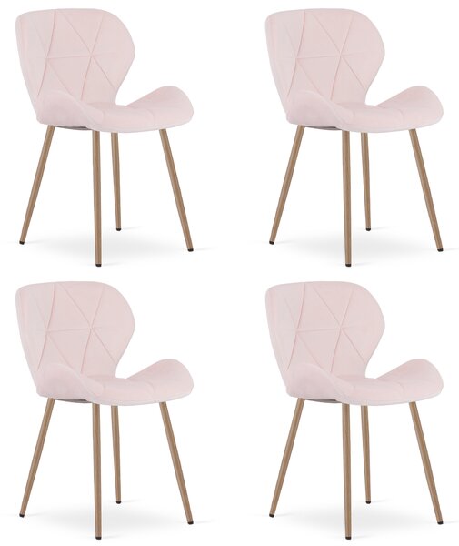 Jídelní židle MANGO VELVET, světle růžová