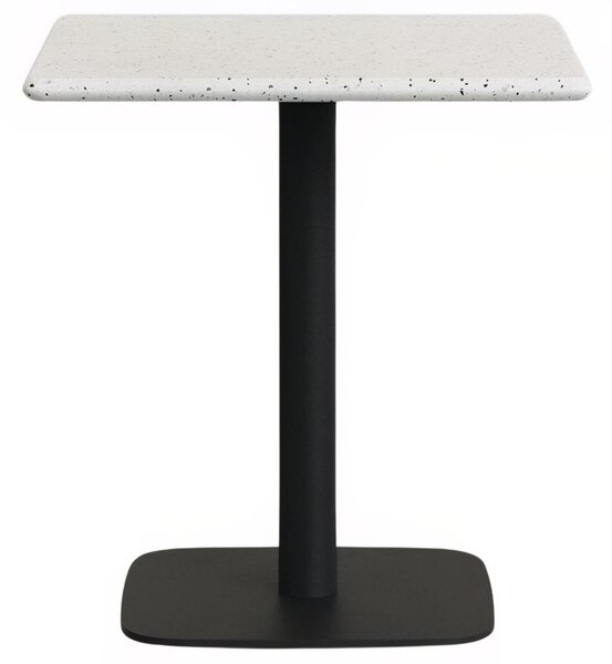 Bílý terrazzo zahradní stůl Kave Home Saura 70 x 70 cm s černou podnoží