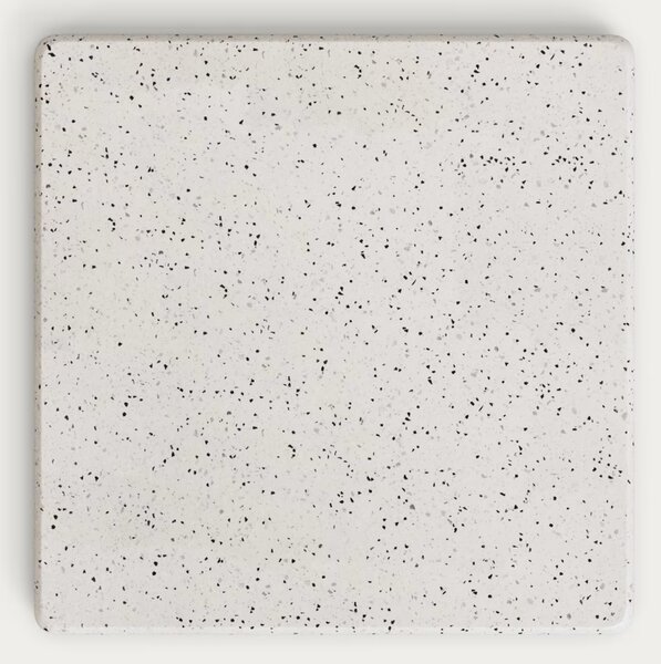 Bílý terrazzo zahradní stůl Kave Home Saura 70 x 70 cm s černou podnoží