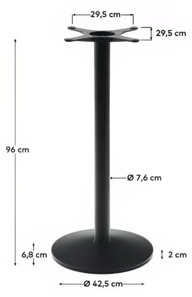 Bílý terrazzo zahradní barový stůl Kave Home Saura 70 cm s černou podnoží