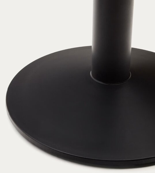 Bílý terrazzo zahradní barový stůl Kave Home Saura 70 cm s černou podnoží