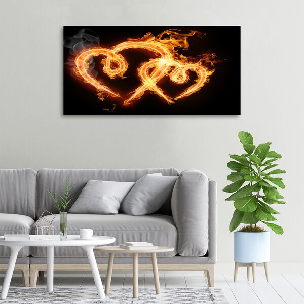 Foto obraz na plátně Plamenná srdce oc-11479384