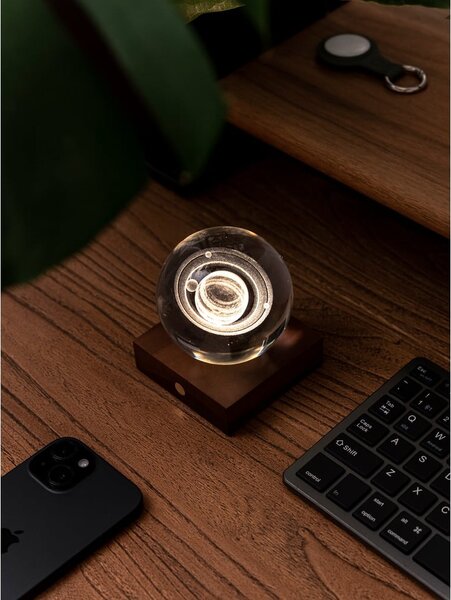 Tmavě hnědá světelná dekorace na USB Amber – Gingko