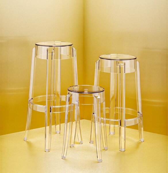 Kartell barové židle Charles Ghost (výška 65 cm)