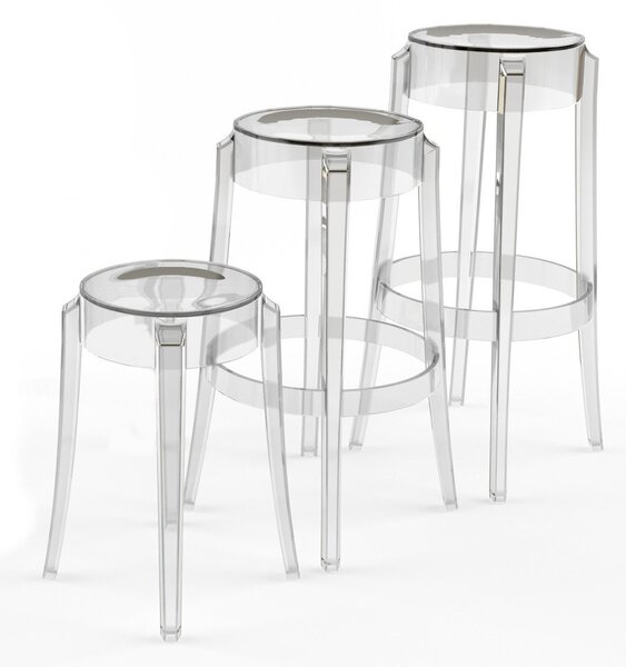 Kartell barové židle Charles Ghost (výška 65 cm)
