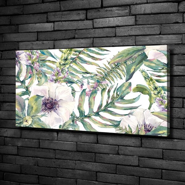 Moderní fotoobraz canvas na rámu Kapradina a květiny oc-115513944