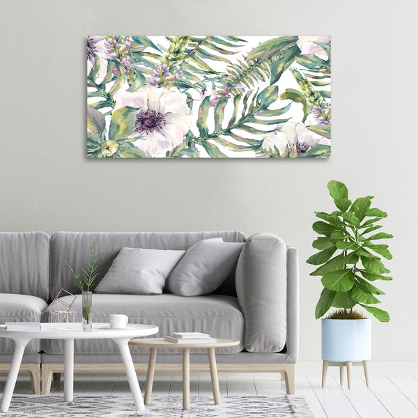 Moderní fotoobraz canvas na rámu Kapradina a květiny oc-115513944