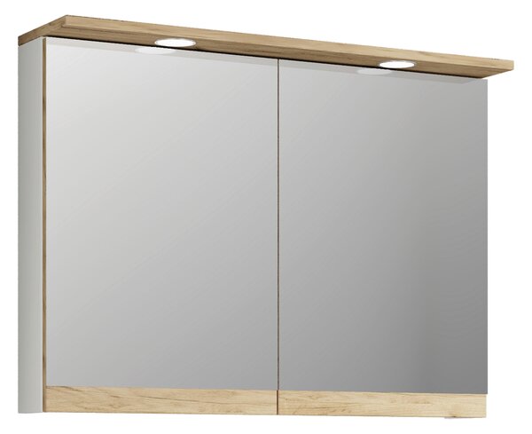 ZRCADLOVÁ SKŘÍŇKA, bílá, medový dub, bílá, medový dub, 80/59/23 cm MID.YOU - Koupelnové série, Online Only