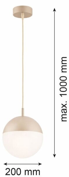 Argon 9001 - Venkovní lustr na lanku LIV 1xE27/15W/230V IP44 béžová