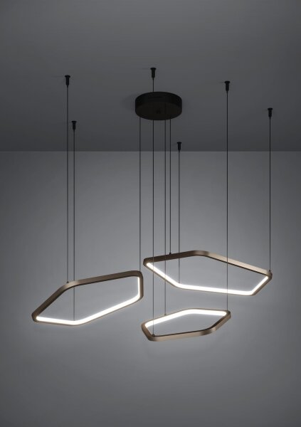 Eglo 390505 - LED Stmívatelný lustr na lanku ESTRELLA LED/50W/230V mosaz + DO
