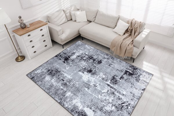 Makro Abra Kusový koberec pratelný MIRO 51924.812 Abstraktní pogumovaný světle šedý Rozměr: 200x290 cm