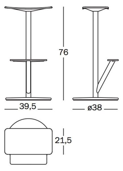 Magis designové barové židle Sequoia (výška sedáku 76 cm)