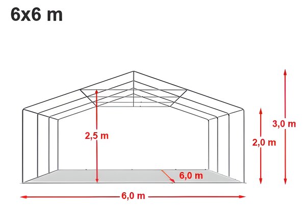 Párty stan 6x6 m PREMIUM - ohnivzdorný barva Bílá