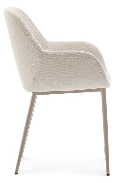 Krémové čalouněné jídelní křeslo Konna – Kave Home